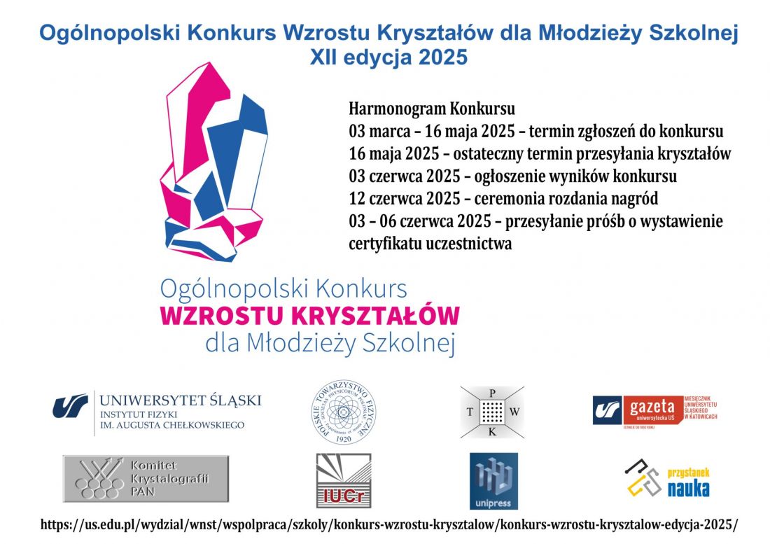 Ogólnopolski Konkurs Wzrostu Kryształów dla Młodzieży Szkolnej 2025 – zaproszenie do fascynującego świata nauki