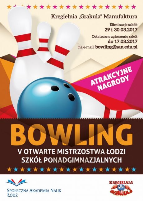 SAN organizatorem Otwartych Mistrzostw Łodzi Szkół Ponadgimnazjalnych w Bowling-Kręgle